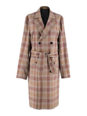 The Kooples Show Boston Check Belted Trench Coat
