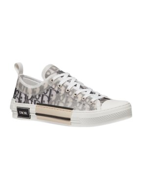 Dior B23 Oblique white and grey logo sneakers trainers