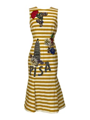 Dolce&Gabbana Yellow Striped Pisa Dress