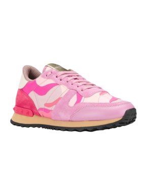 Valentino pink camo rockstud trainers