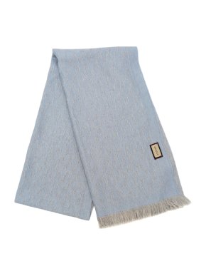 Gucci Blue & Grey Reversible Wool Scarf