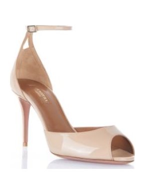 Aquazzura Nude Patent Zoe 85 Sandals