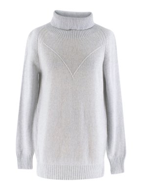 Marc Cain Wool Blend Grey Rollneck Knit Sweater