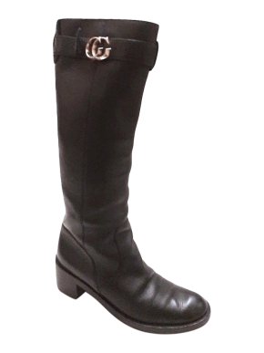 Gucci Black Leather Tall Boots