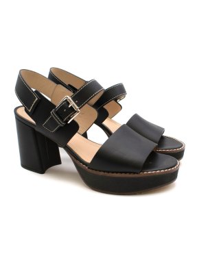 MaxMara Black Block Heeled Sandals