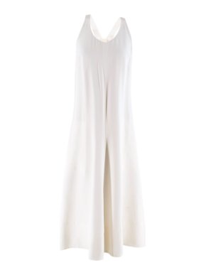 Joseph White Sleeveless Cotton Blend Dress