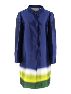 Prada Silk Blue/White/Green Degrade Coat