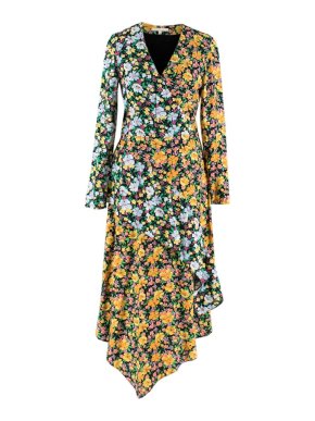 Maje Roen Floral Print Asymmetric Dress