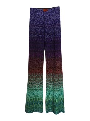 Missoni stretch multicoloured lurex wide leg flared pants