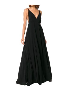 Reformation Black V-Neck Gown