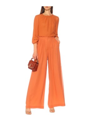 Max Mara Dolly Silk Georgette wide leg pants 1