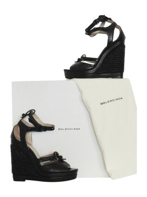 Balenciaga black leather