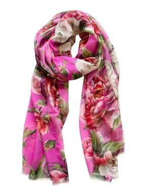 Dolce & Gabbana ink peony and rose print scarf/wrap