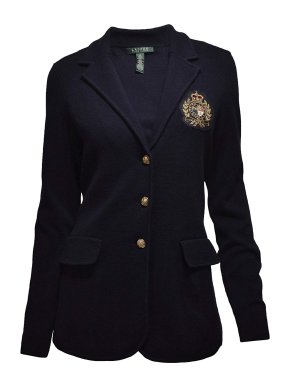 Lauren Ralph Lauren knitted single breasted black blazer