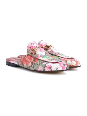 Gucci Blossom print Princetown GG supreme mules