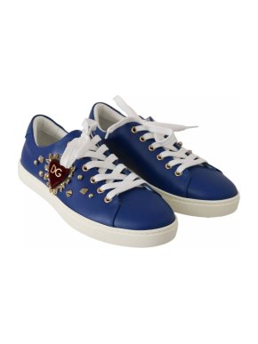 Dolce & Gabbana  Leather Hearts and Studs Portofino Trainers