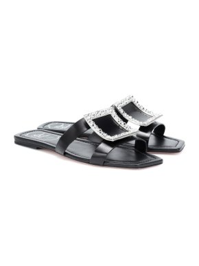 Roger Vivier Biki Viv Crystal Buckle Mules