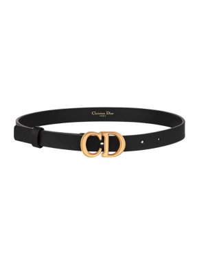Christian Dior 80cms black leather saddle belt