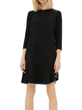 Escada Sport little black dress with white trim