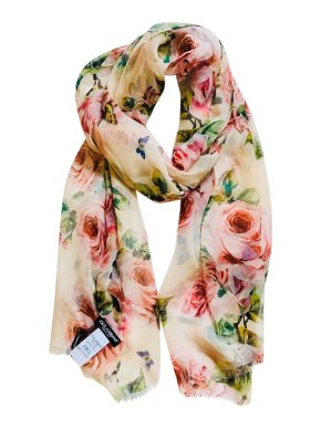 Dolce & Gabbana pink rose print scarf/wrap