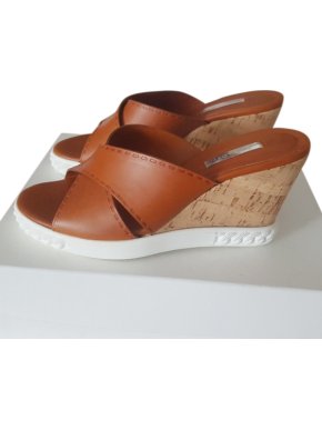 Casadei Tan Wedge Mules