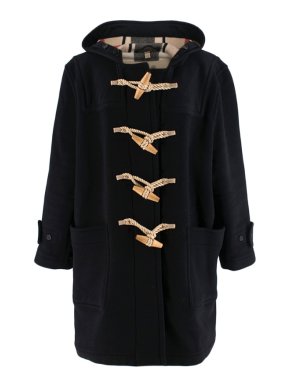 Burberry Black Wool The Greenwich Duffle Coat