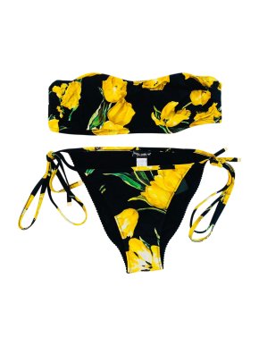 Dolce & Gabbana yellow tulips print bikini
