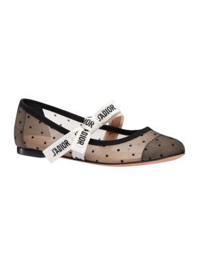 Dior Dotted Tulle J'adior Ballerina Flats