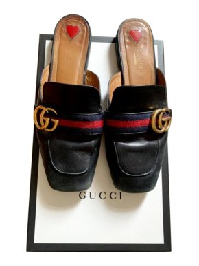 Gucci Black Peyton Slides