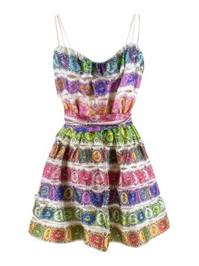 Roberto Cavalli rainbow printed mini dress