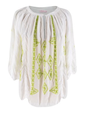 Melissa Odabash White Embroidered Kaftan