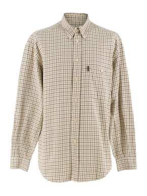 Beretta Sport Beige Check Button Down Shirt