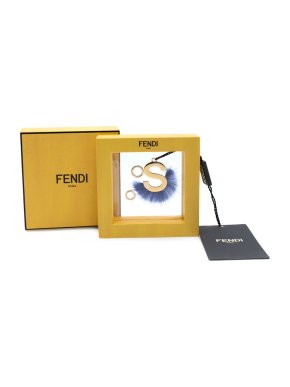 Fendi Metal/MinkGold & Pacific Letter S Pendant