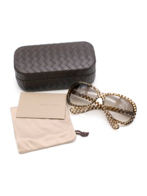 Bottega Oversized Gingham Sunglasses