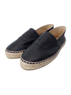 Chanel Black Lambskin Espadrilles