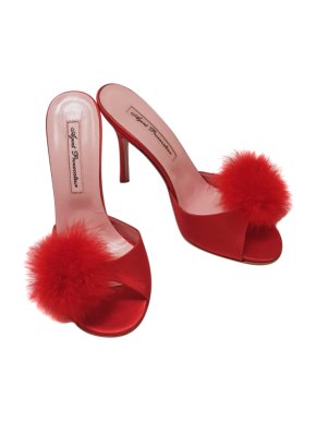 Agent Provocateur Satin Feathered Mules