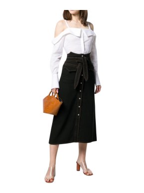 Victoria Victoria Beckham White Cold Shoulder Blouse