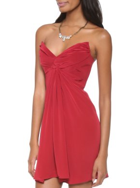 Zimmermann Red Strapless Twist Mini Dress