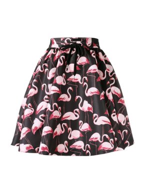 Red Valentino flamingo print skirt