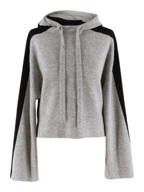 Zoe Jordan Alfaro Cashmere Blend Cropped Grey Colourblock Jumper