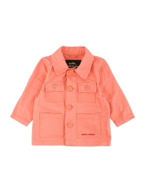 Mini Rodini Organic Cotton Pink Jacket with Embroidered Crocodile