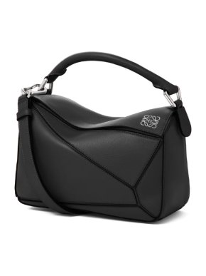 Loewe Puzzle Small Bag in Black Soft Leather