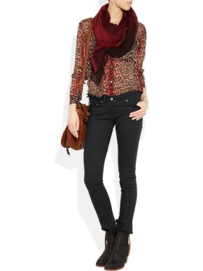 Isabel Marant Low-Rise Distressed Stretch Skinny Jeans