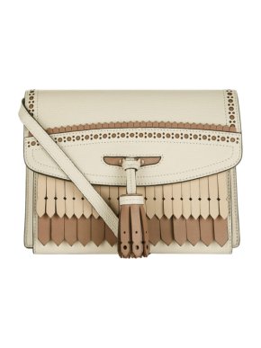 Burberry Fringed Brogue Detail Macken Crossbody Bag