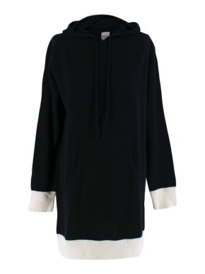 Madeleine Thompson Black/Cream Cashmere Jessie Longline Jumper