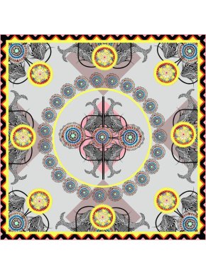 Bella Singleton Sea Of Beauty Yellow Silk Twill Scarf