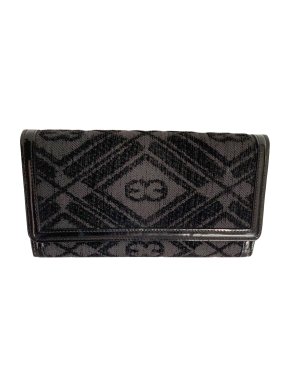 Escada Black Leather & Velvet Wallet