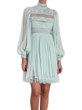 Zimmermann Green mint Rhythm Spiral Empire Dress