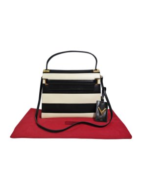Valentino striped rocketed shoulder top handle bag