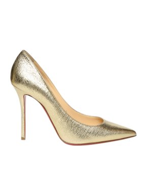 Christian Louboutin gold leather 10cms heeled pumps